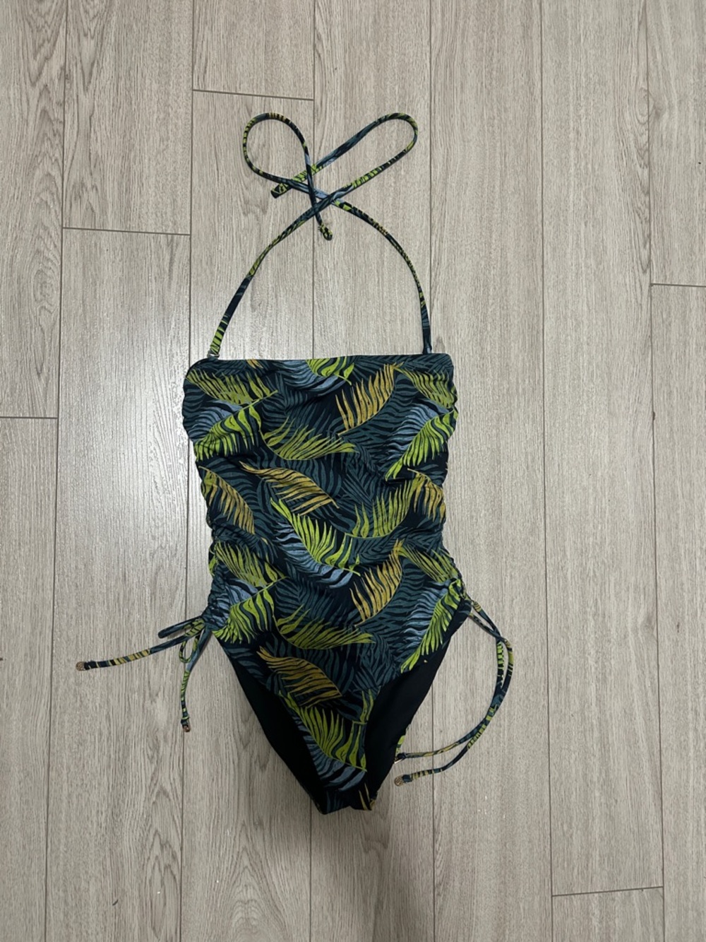 Victoria's Secret Green & Blue Tropical Leaf One-Piece Swimsuit